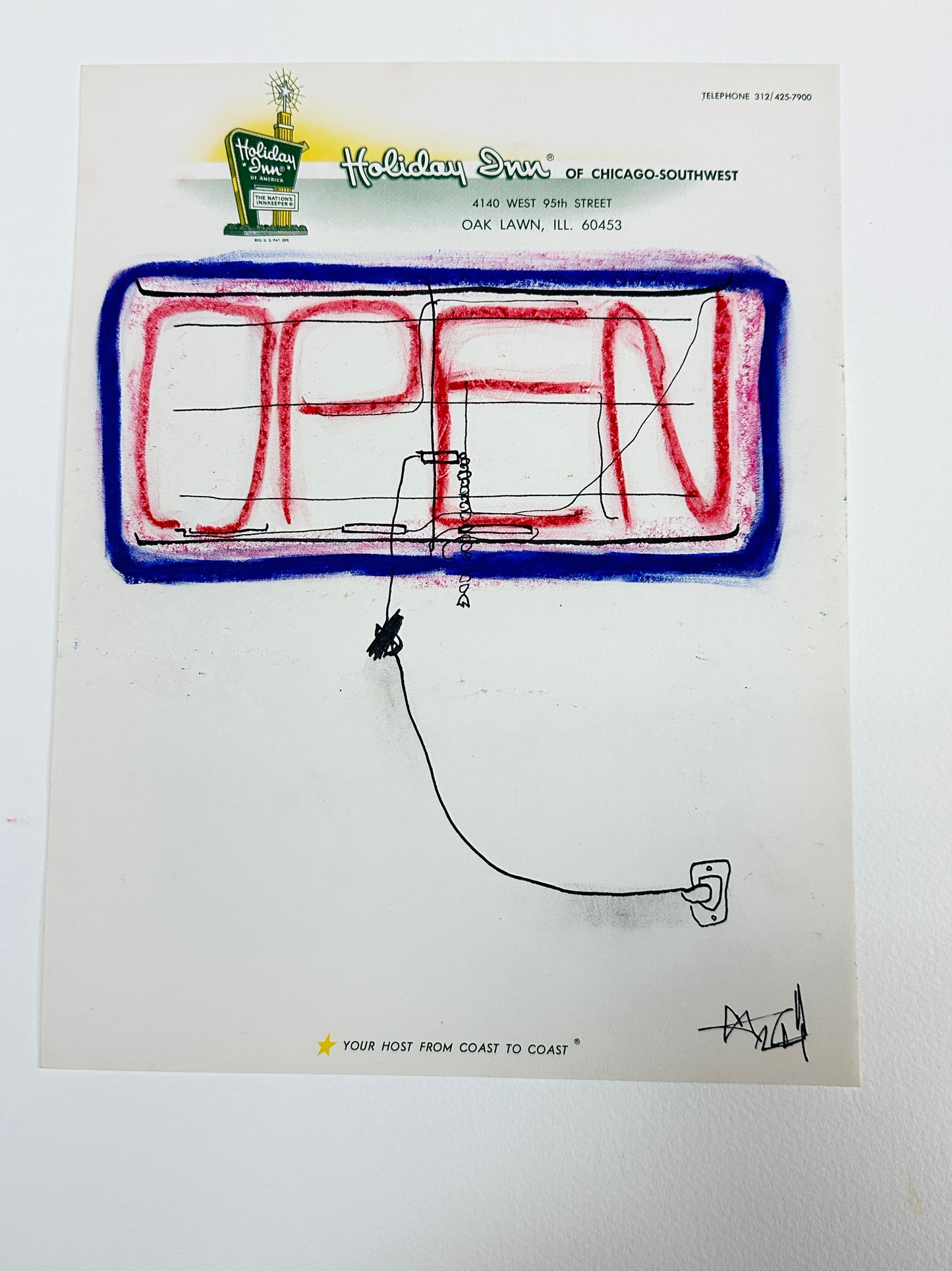 Open neon sign